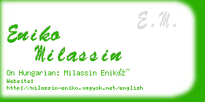 eniko milassin business card